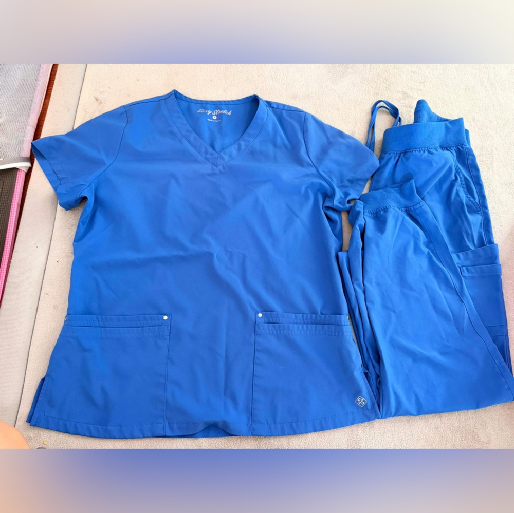 Blue Scrub Top and Pants Set (x2)